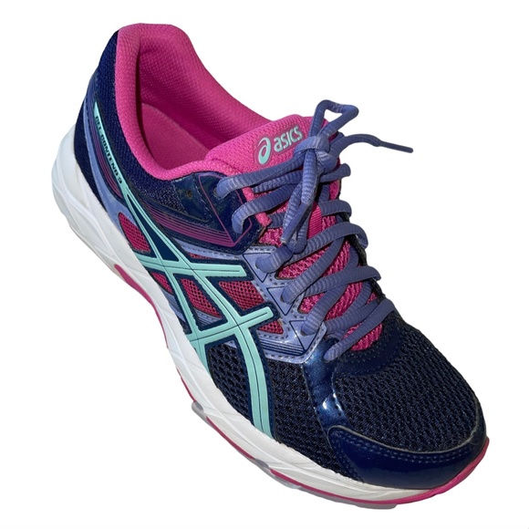 Asics Gel Contend 3 Womens Athletic Running Shoes Size 7 Blue Pink Purple T5F9N - Picture 1 of 11